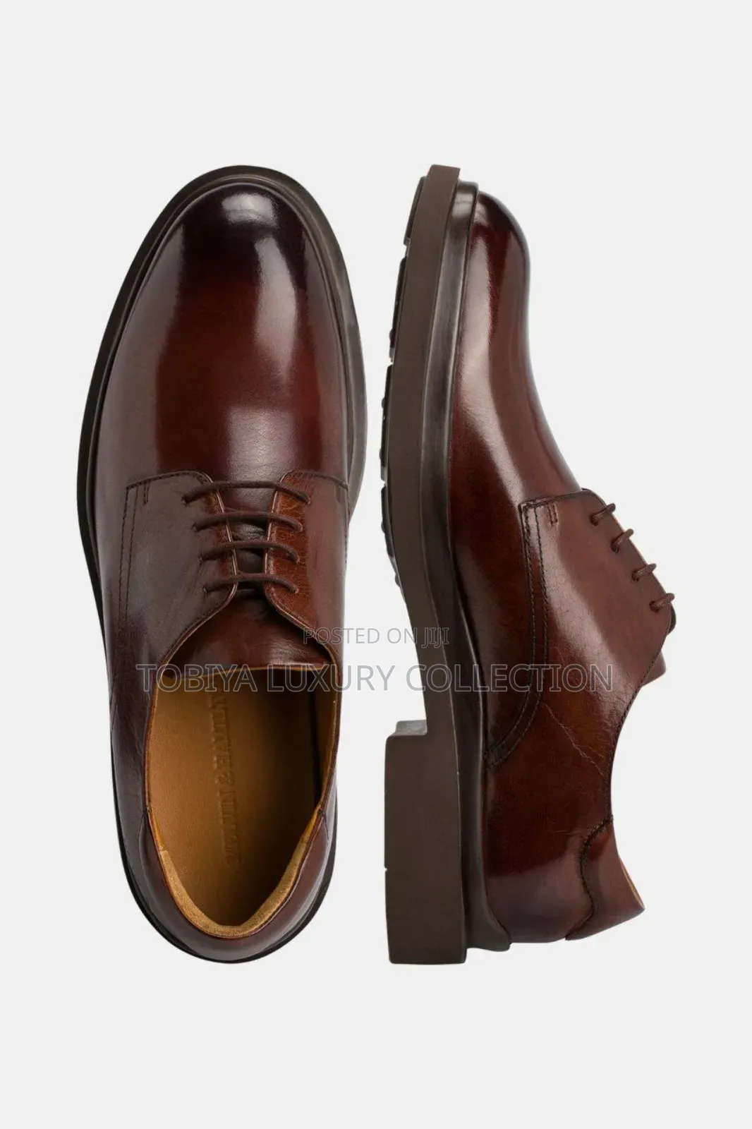 Melvin Hamilton Leather Lace-Up Shoes 'Ron 6' Dark Brown