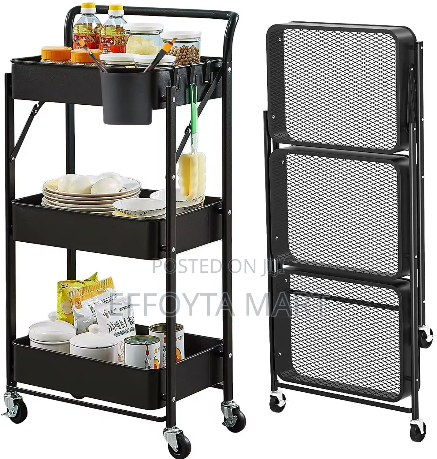 3- Tier Rolling Cart Organizer Rack