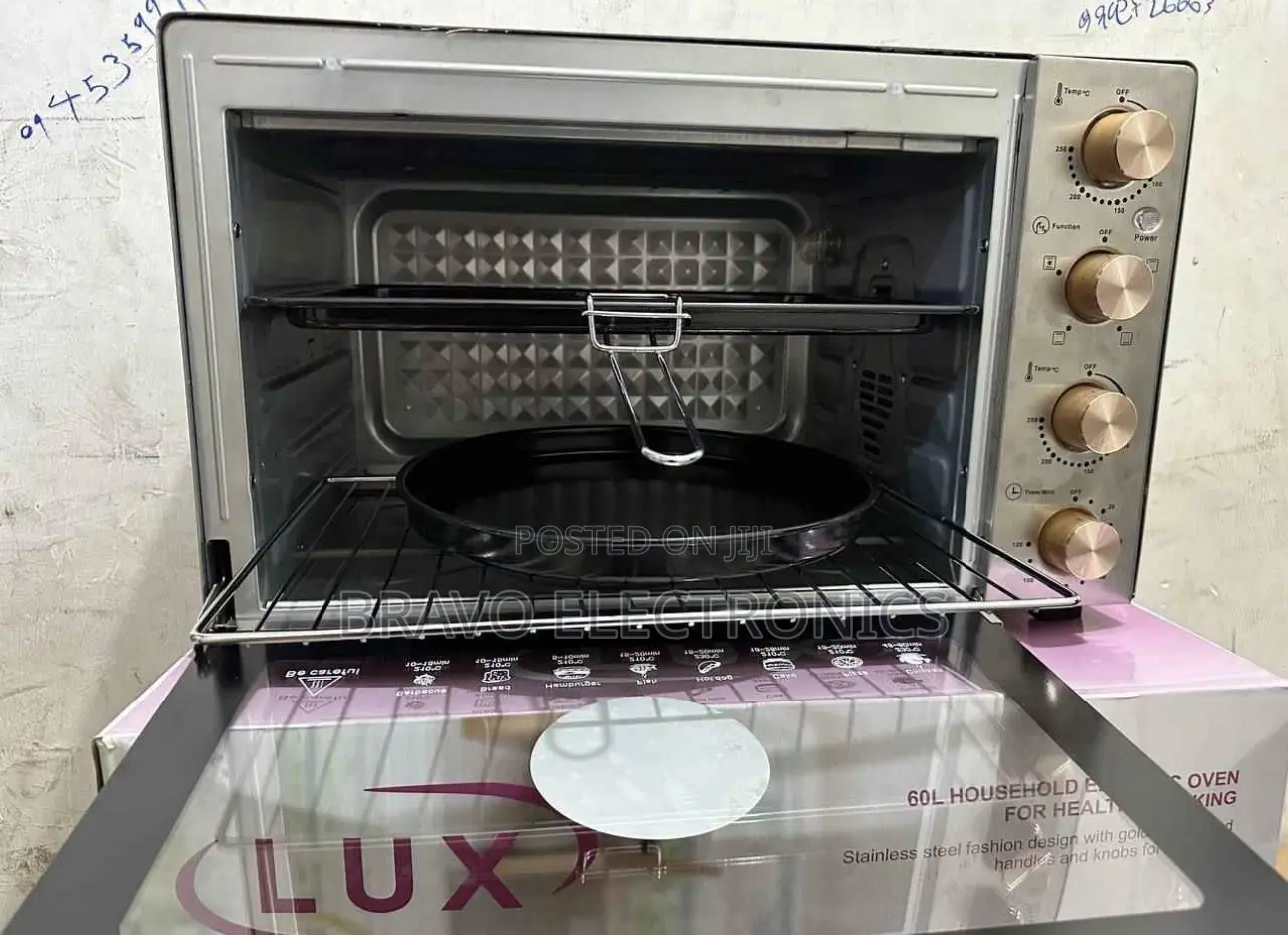Lux Mini Oven 60l – Extra Large Capacity | Strong Even Heating