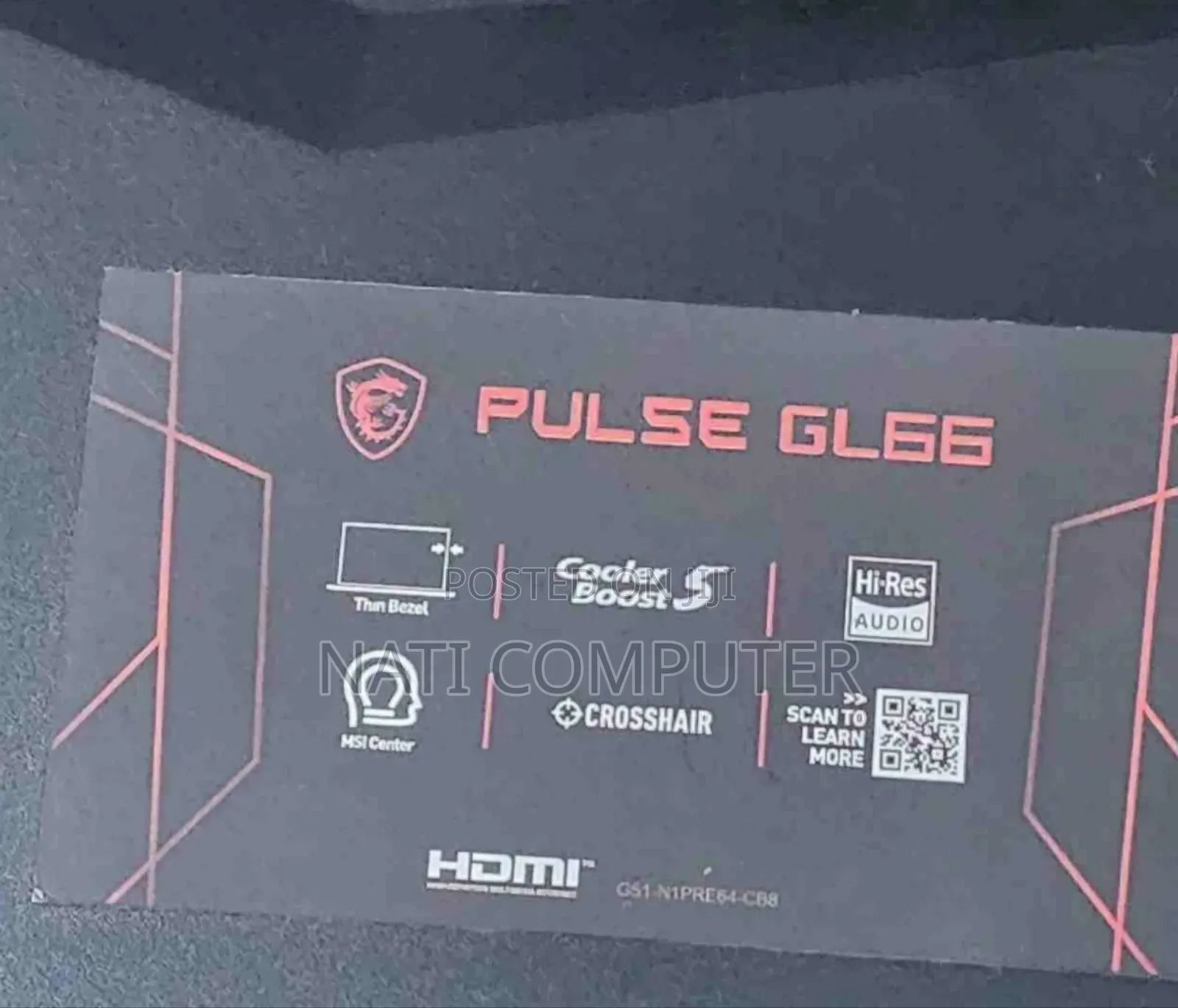 New Laptop MSI Pulse GL66 16GB Intel Core I7 SSD 512GB