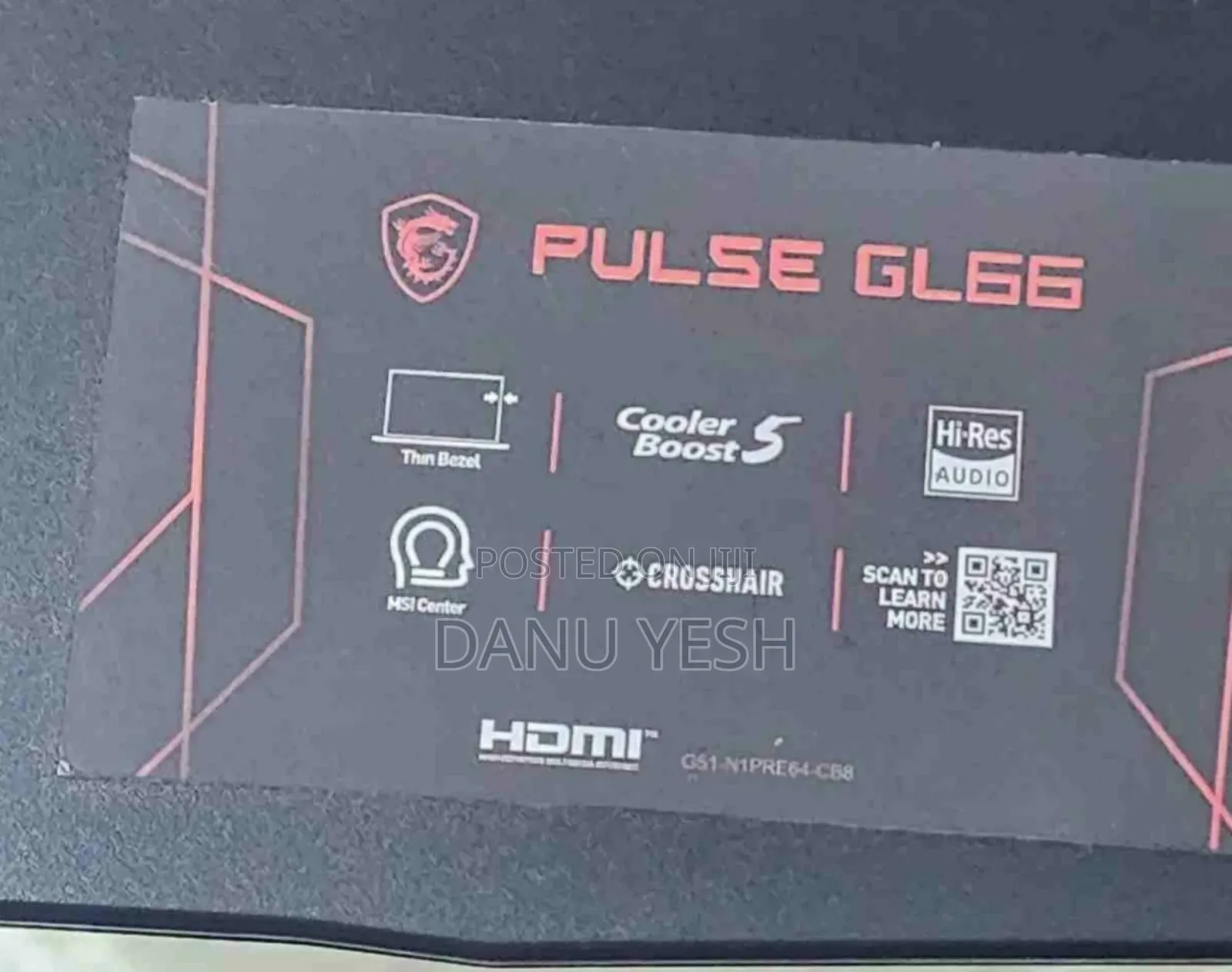New Laptop MSI Pulse GL66 16GB Intel Core I7 SSD 512GB