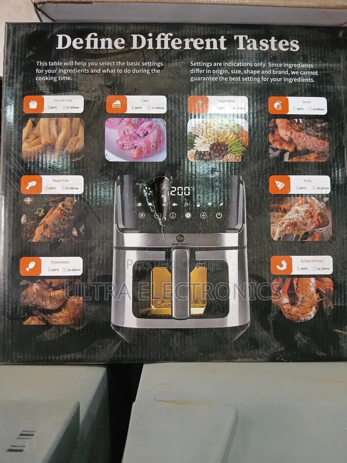 Air Fryer Eastpoint 8l Visual Air Fryer. Cooking Guide Table Here