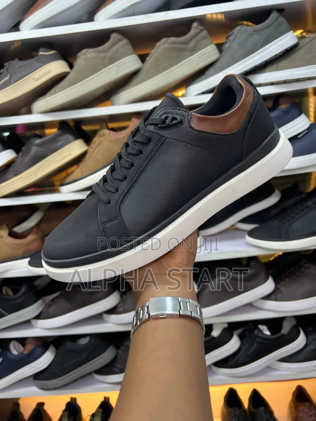 Aldo Black High Master Quality Lather Flat Shoes for Man's