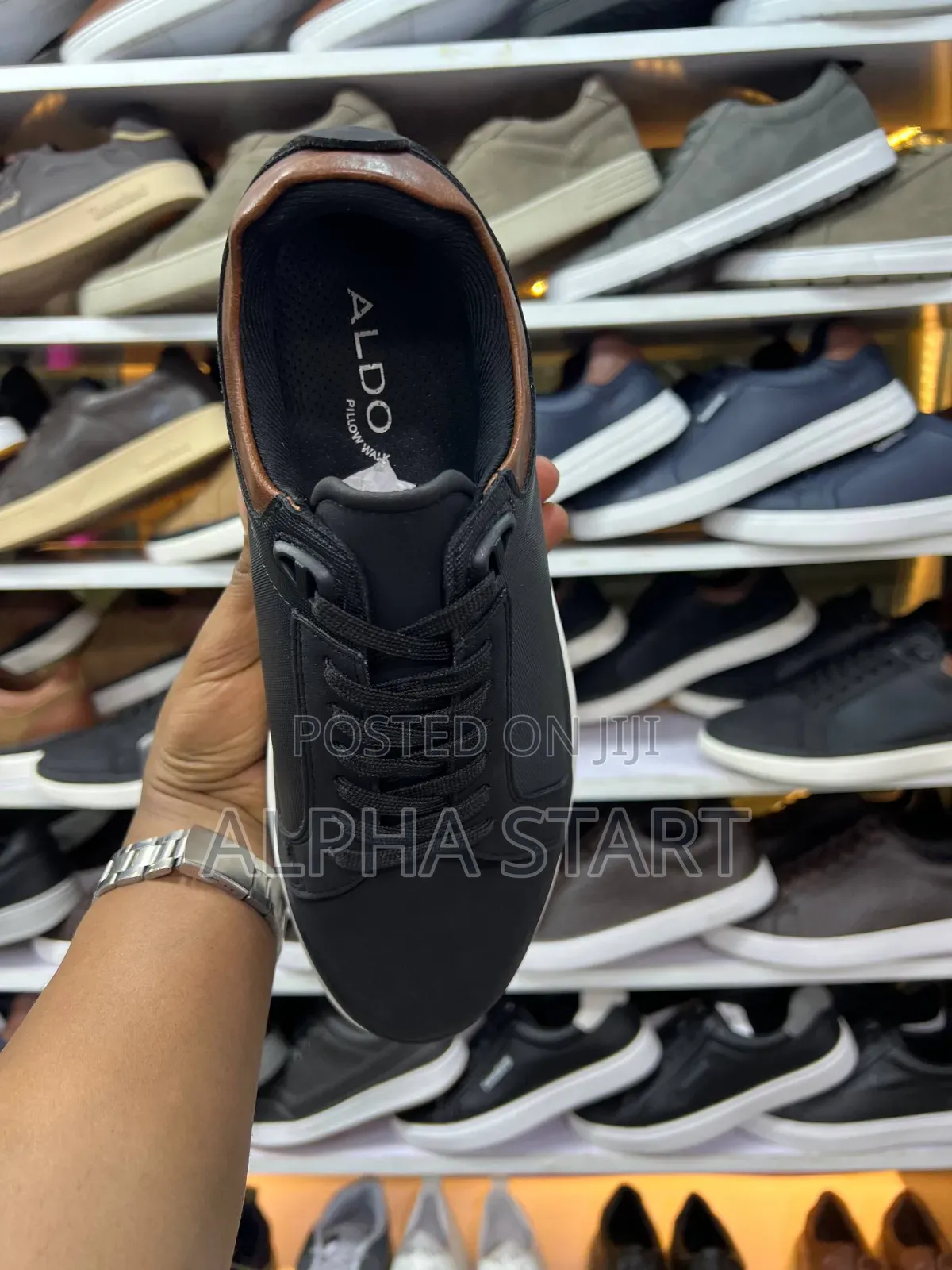 Aldo Black High Master Quality Lather Flat Shoes for Man's