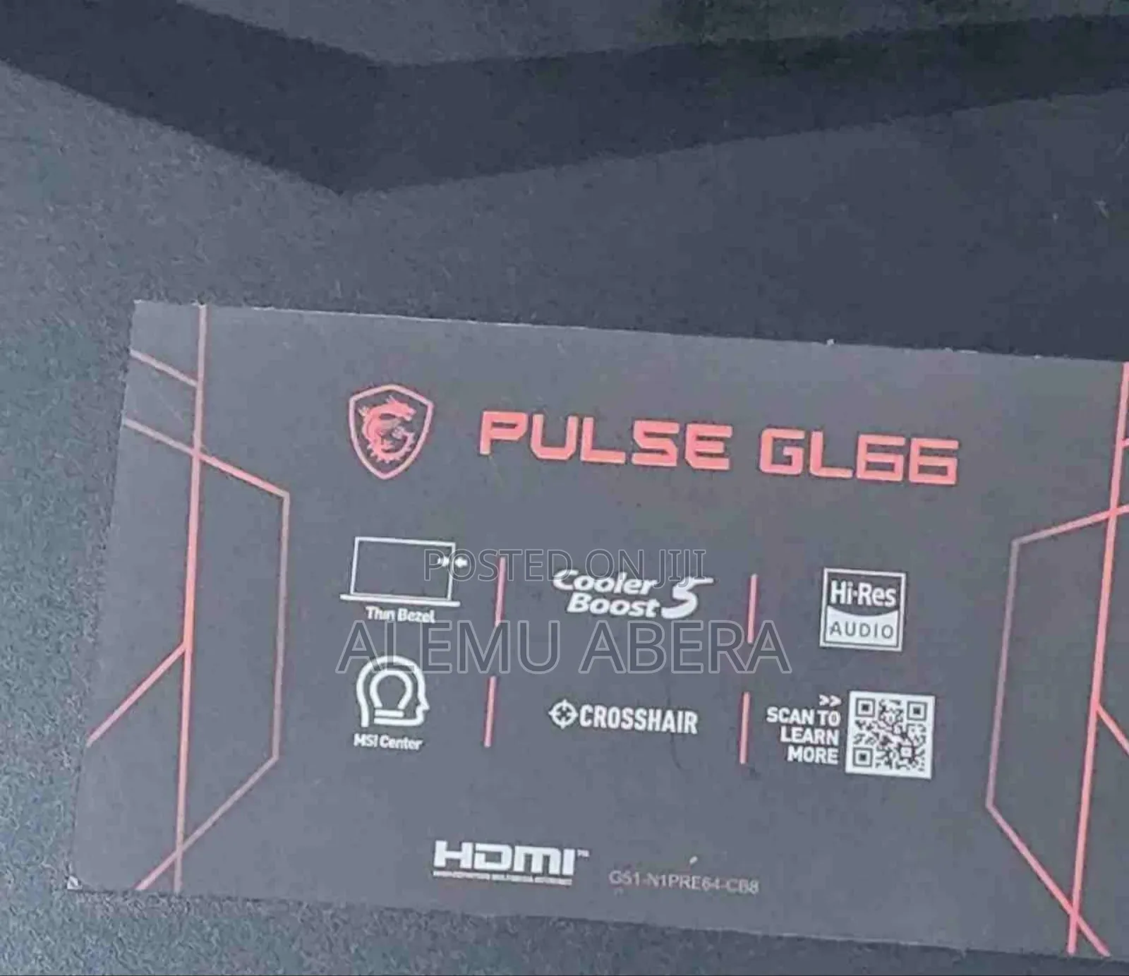New Laptop MSI Pulse GL66 16GB Intel Core I7 SSD 512GB
