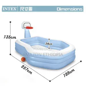 Intex Swimming Pool With Basketball Ring and Ball, With Panual Pump