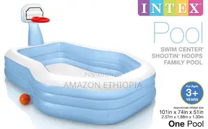 Intex Swimming Pool With Basketball Ring and Ball, With Panual Pump