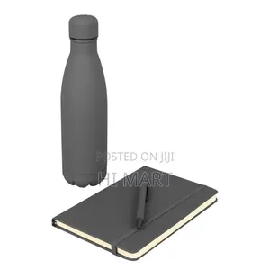 Giftology Set of Stainless Steel Bottle Pen and Notebook