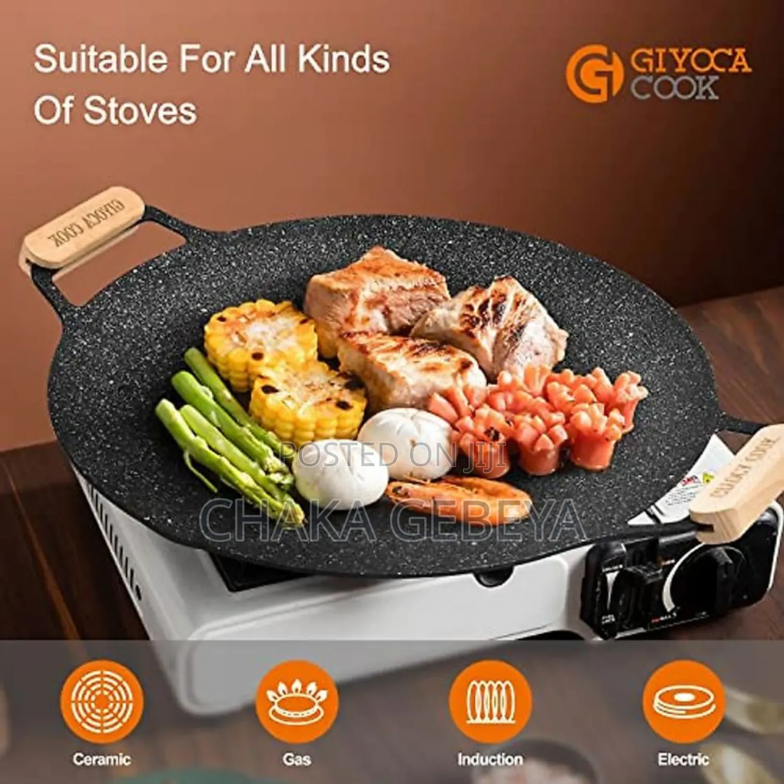 Electric Metal Mitad/Griddle 1800w - Adjustable Temperature,
