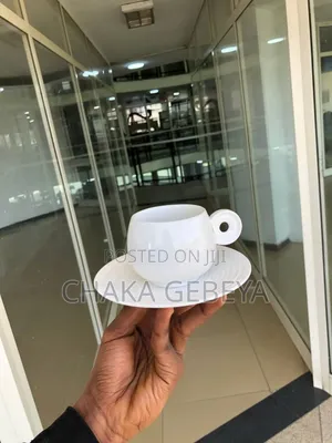 Modern Ceramic Coffee Cup Set (6 Pcs) - Unique Round Handles,