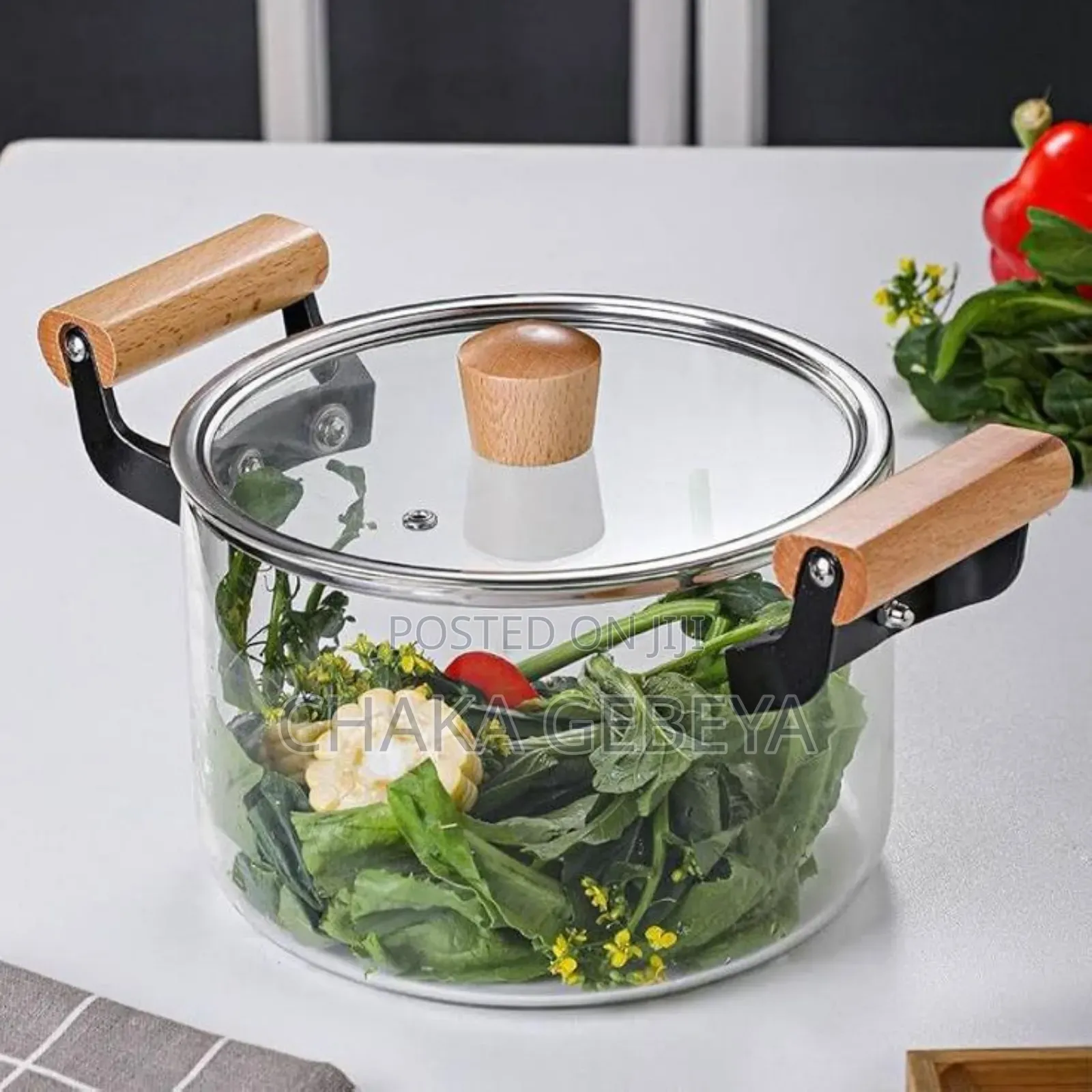 Clear Glass Cooking Pot for Stews, Soups Pasta