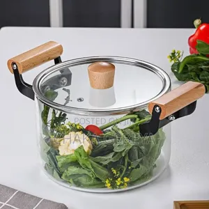 Clear Glass Cooking Pot for Stews, Soups Pasta
