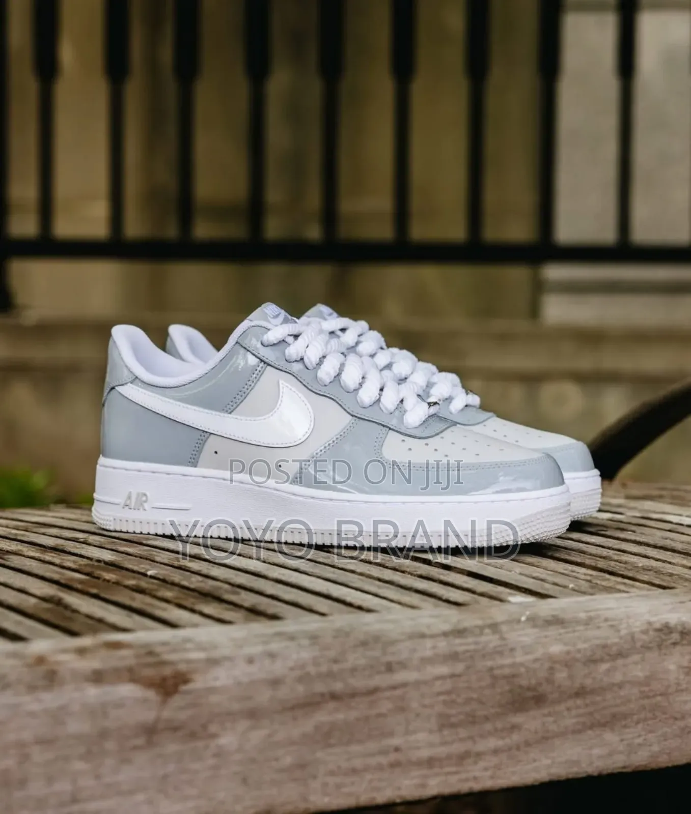 Nike Air Force 1 '07 Lv8 Wolf Gray Upper Patenet Lather Shoes