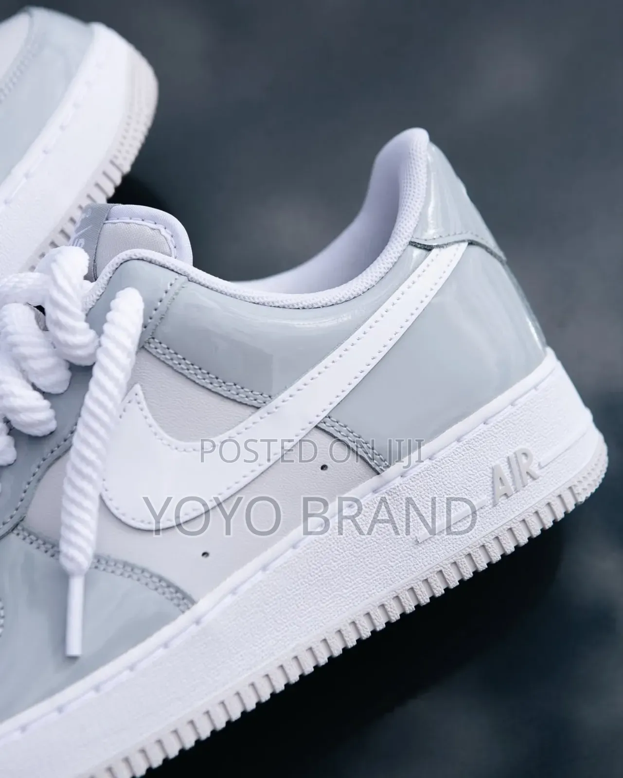 Nike Air Force 1 '07 Lv8 Wolf Gray Upper Patenet Lather Shoes