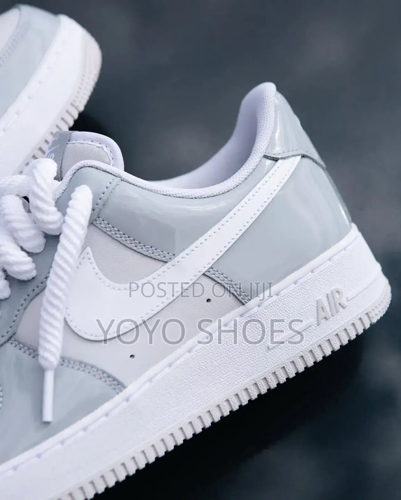 Nike Air Force 1 '07 Lv8 Wolf Gray Upper Patenet Lather Shoes