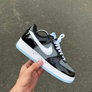 Nike Air Force 1'07lv8 Low Black/Armory Blue Fashion Sneaker