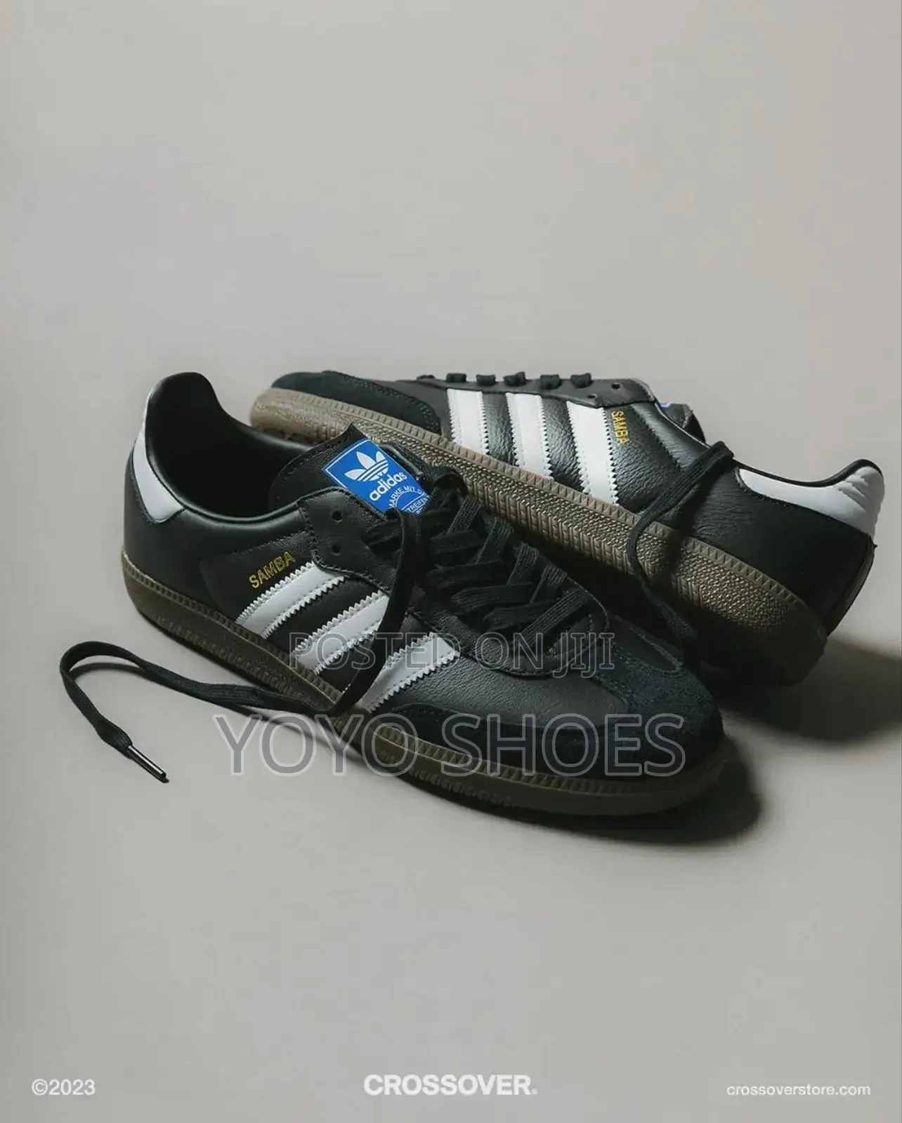 Adidas Samba Og Black Lather Upper White Three Stripes Fashion Sneaker
