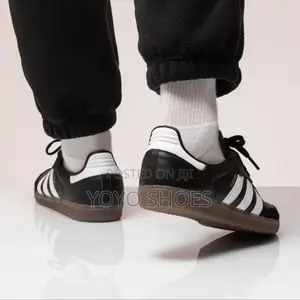 Adidas Samba Og Black Lather Upper White Three Stripes Fashion Sneaker
