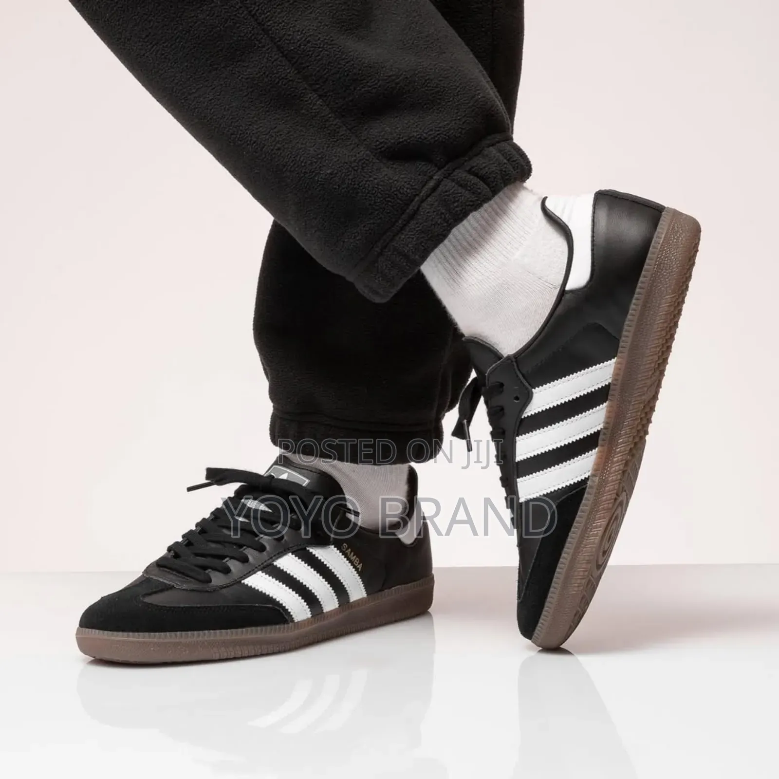 Adidas Samba Og Black Lather Upper White Three Stripes Fashion Sneaker