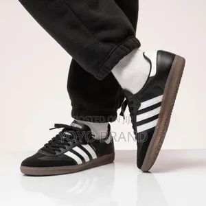 Adidas Samba Og Black Lather Upper White Three Stripes Fashion Sneaker