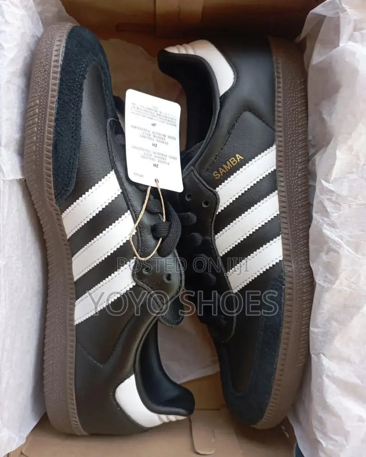 Adidas Samba Og Black Lather Upper White Three Stripes Fashion Sneaker