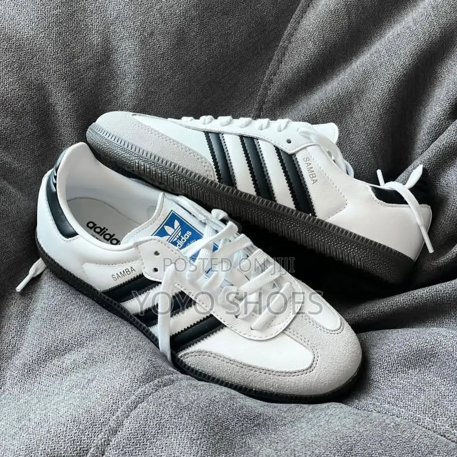 Adidas Samba Og White Upper Lather Three Strips Black Fashion Sneaker