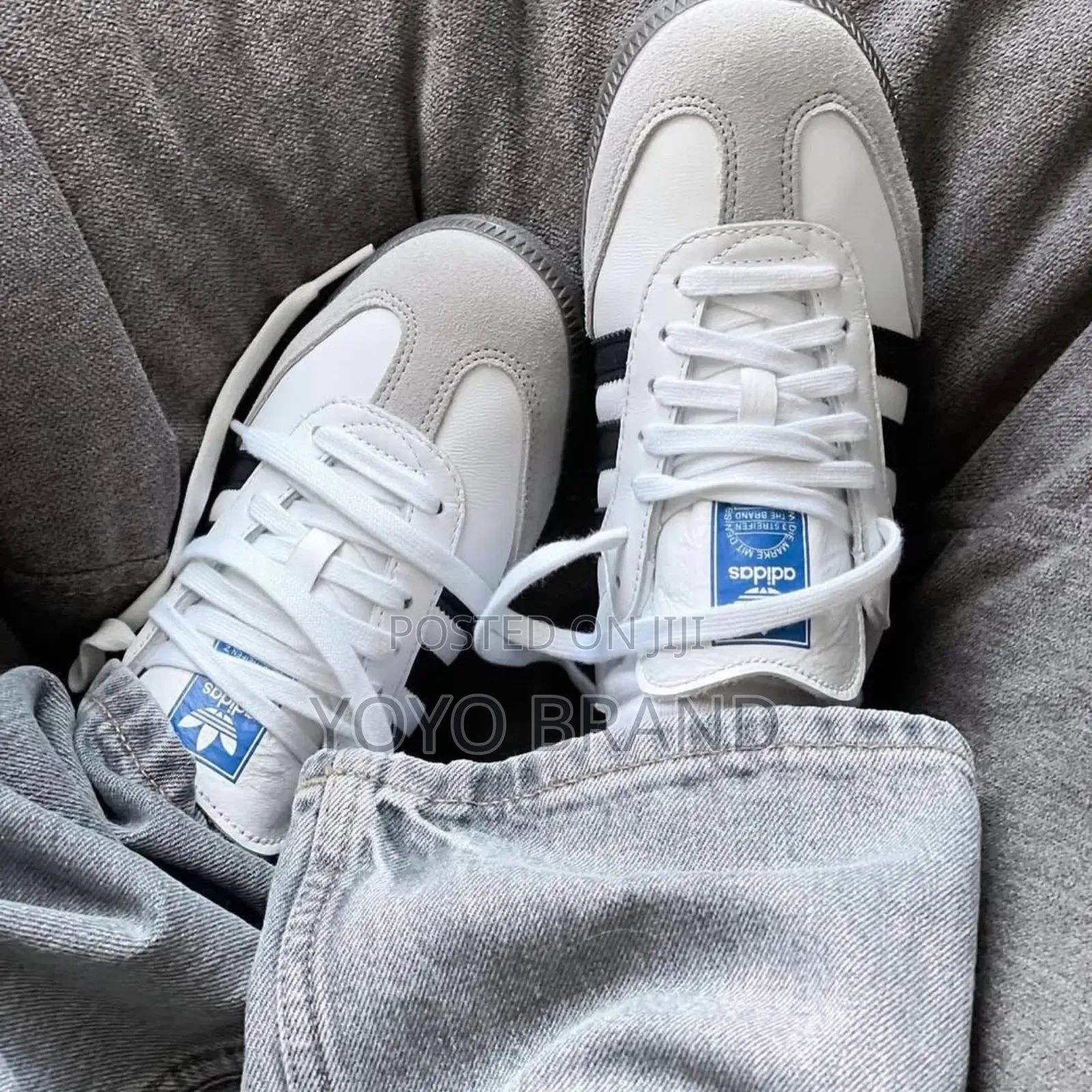 Adidas Samba Og White Upper Lather Three Strips Black Fashion Sneaker