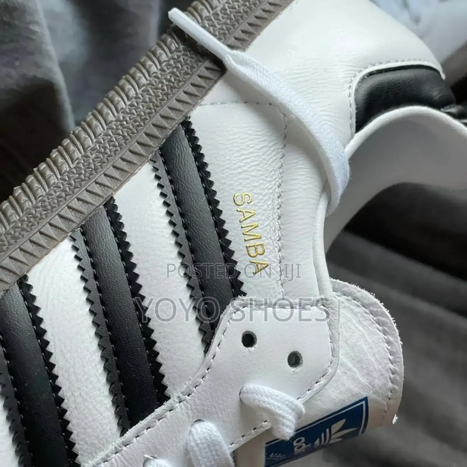 Adidas Samba Og White Upper Lather Three Strips Black Fashion Sneaker