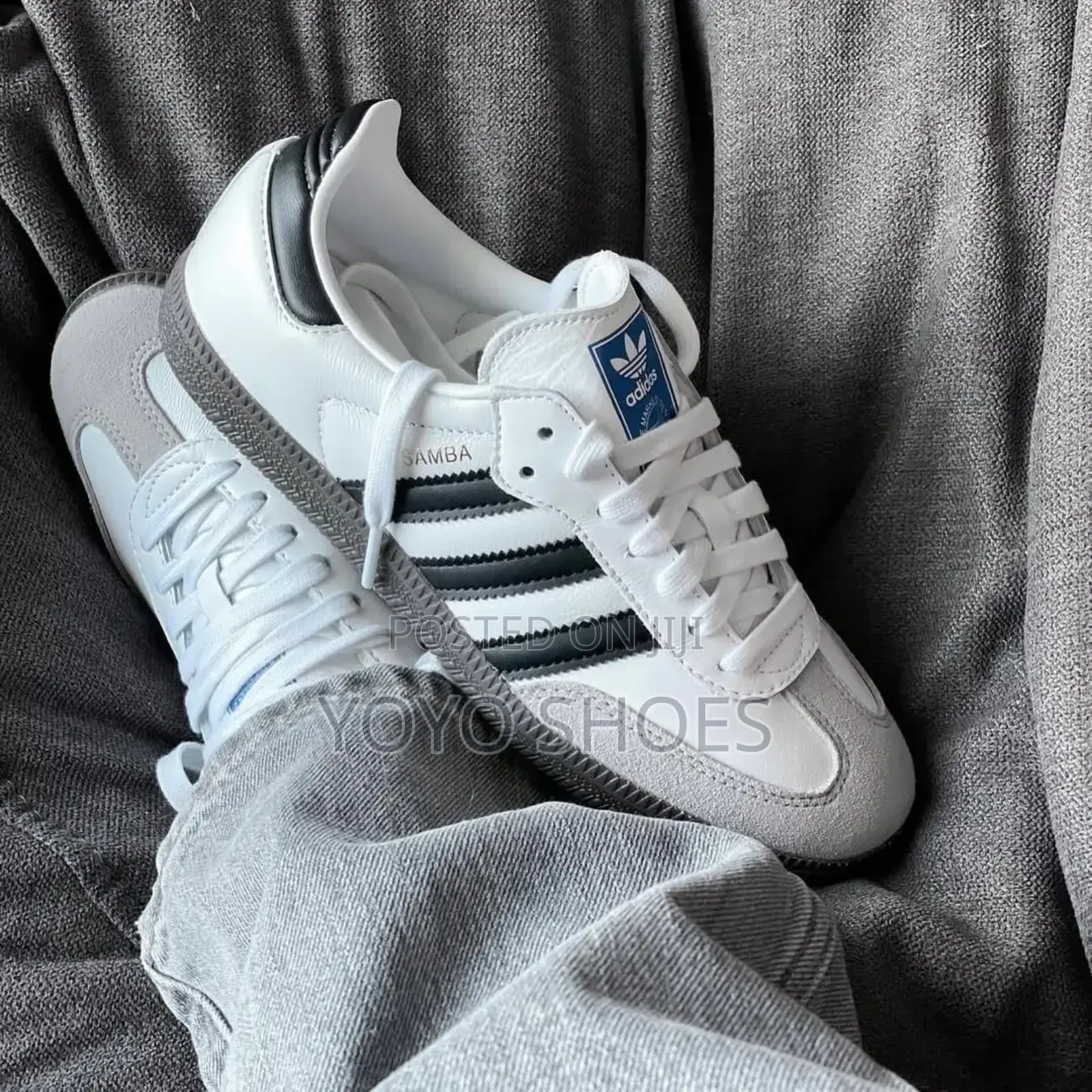 Adidas Samba Og White Upper Lather Three Strips Black Fashion Sneaker