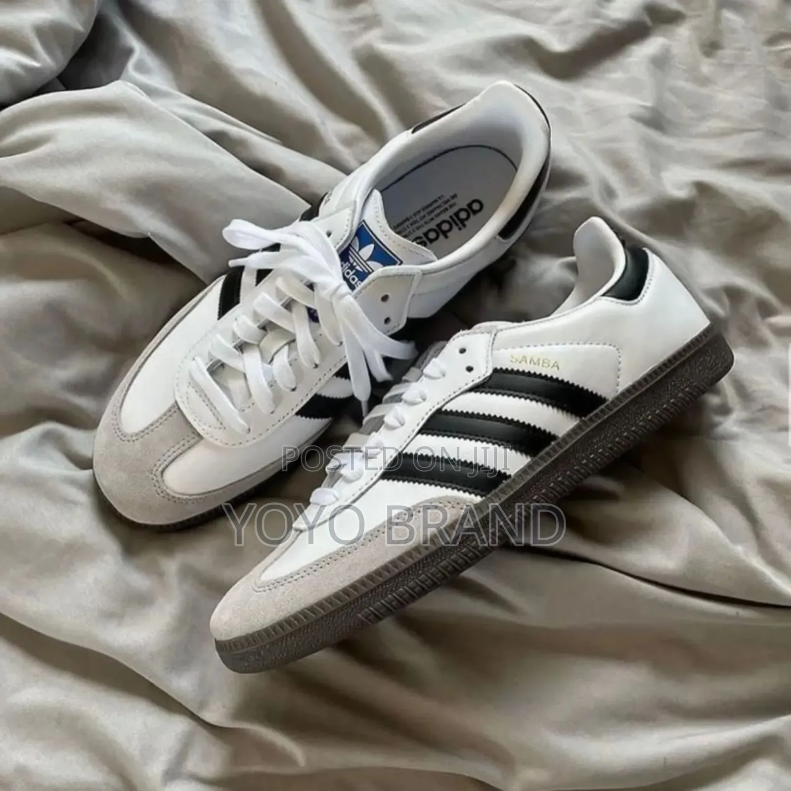 Adidas Samba Og White Upper Lather Three Strips Black Fashion Sneaker
