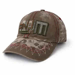 Vintage Embroidered Brown Baseball Cap