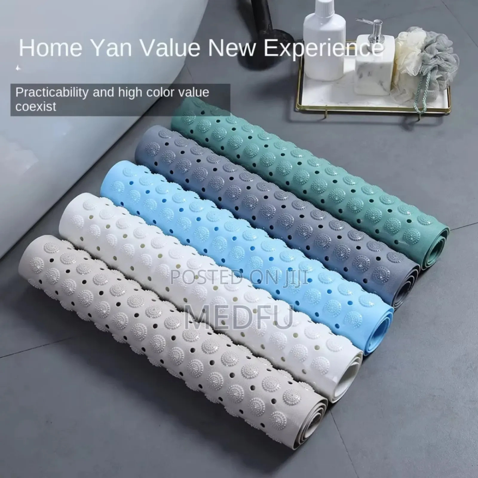 Silicone Anti Slip Bath Mat ⭕️ የሻዎር ቤት ምንጣፍ