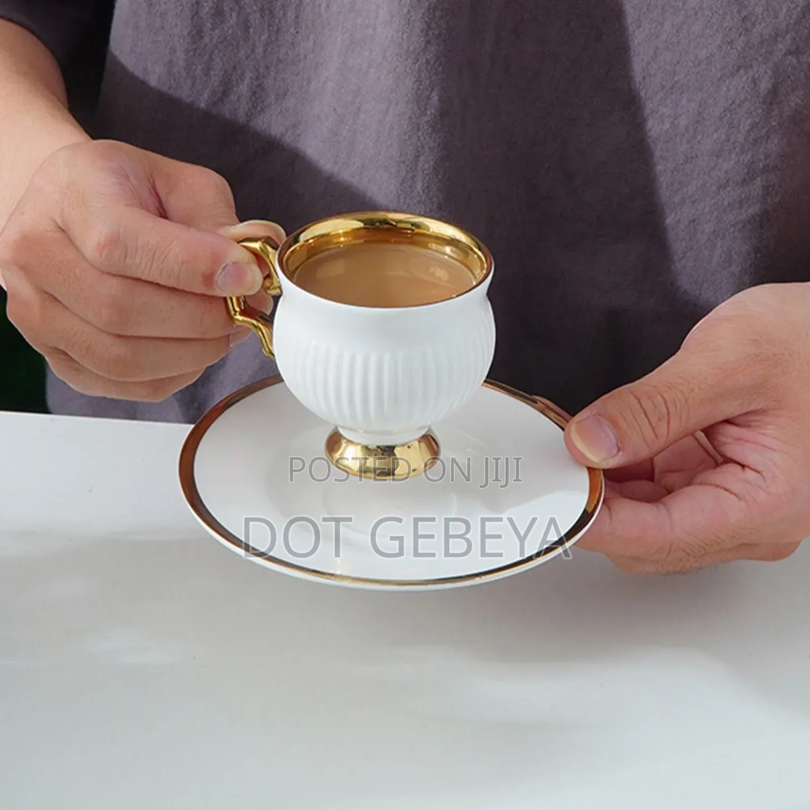 Vintage-style White Coffee Cup