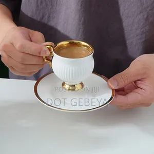 Vintage-style White Coffee Cup