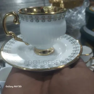 Vintage-style White Coffee Cup