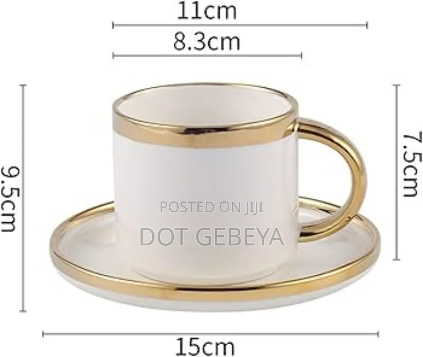 Vintage-style White Ceramic Coffee Cup