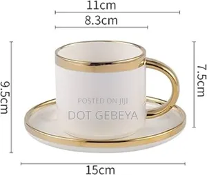 Vintage-style White Ceramic Coffee Cup