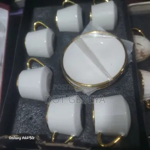 Vintage-style White Ceramic Coffee Cup