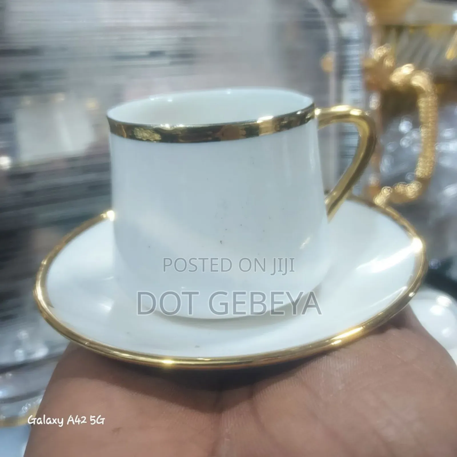 Vintage-style White Ceramic Coffee Cup