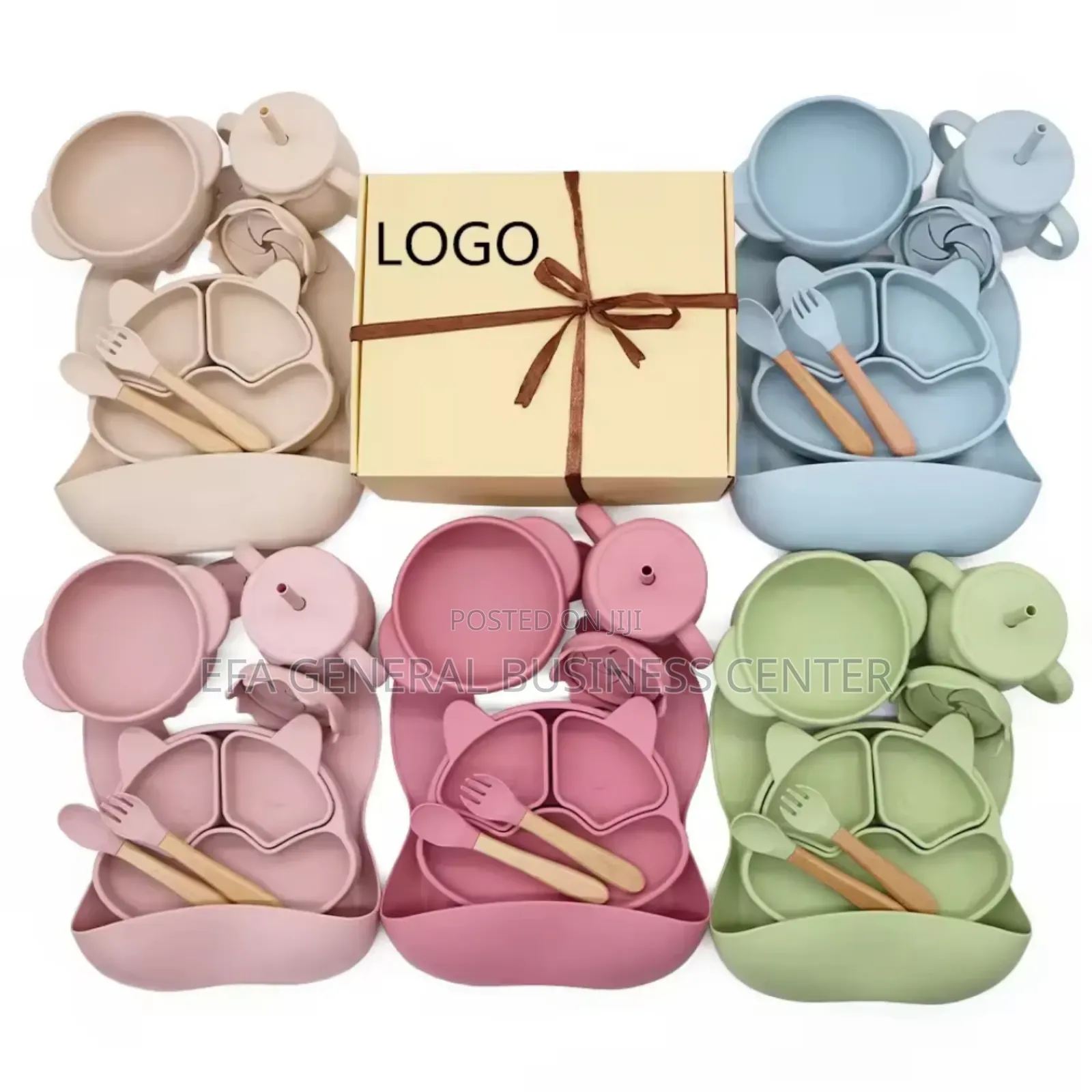 7in1 Silicon Baby Feeding Set High Quality
