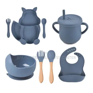 7in1 Silicon Baby Feeding Set High Quality