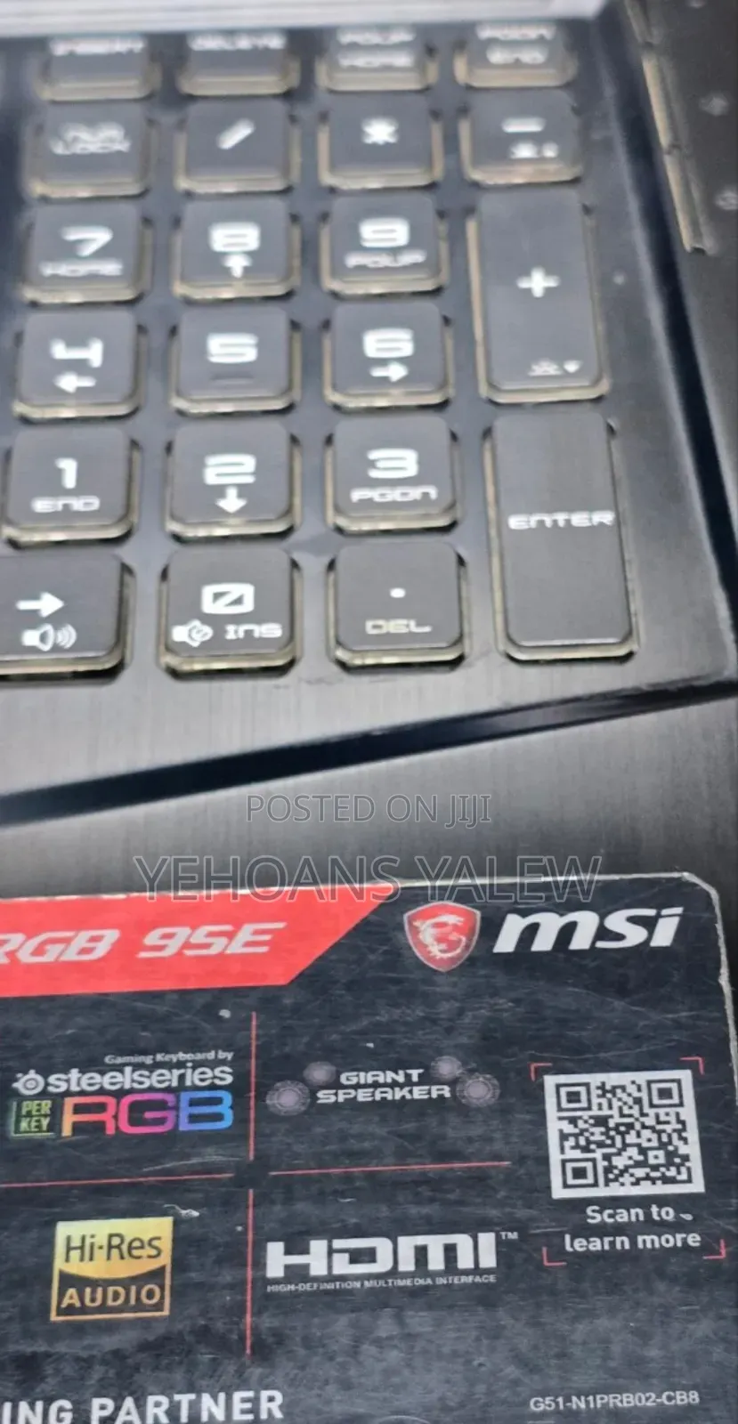 New Laptop MSI GE63 7RD Raider 16GB Intel Core I7 SSD 512GB