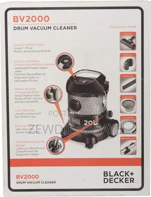 Black Decker 20liter 2000w Barrel /Drum /Dry Vacuum Cleaner