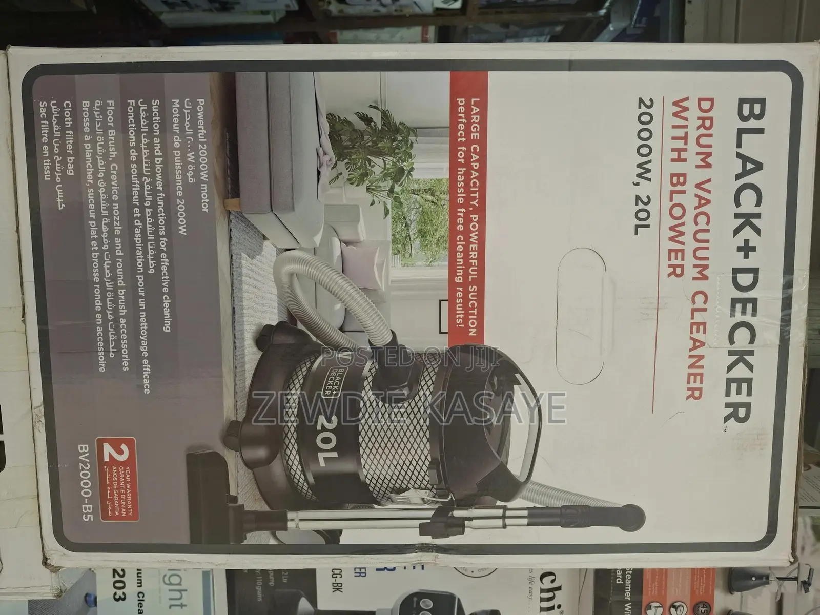 Black Decker 20liter 2000w Barrel /Drum /Dry Vacuum Cleaner