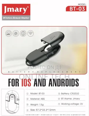 Jmary Bt-03 Selfie Bluetooth Wireless Remote Shutler