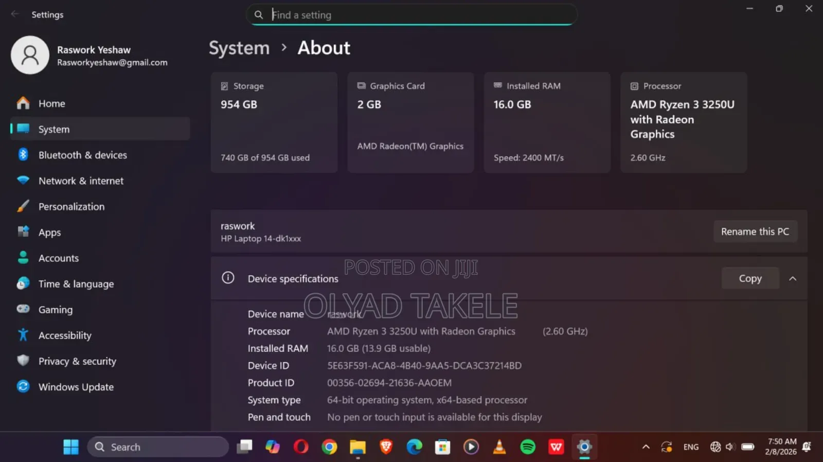New Laptop HP 16GB AMD Ryzen 3 HDD 1T