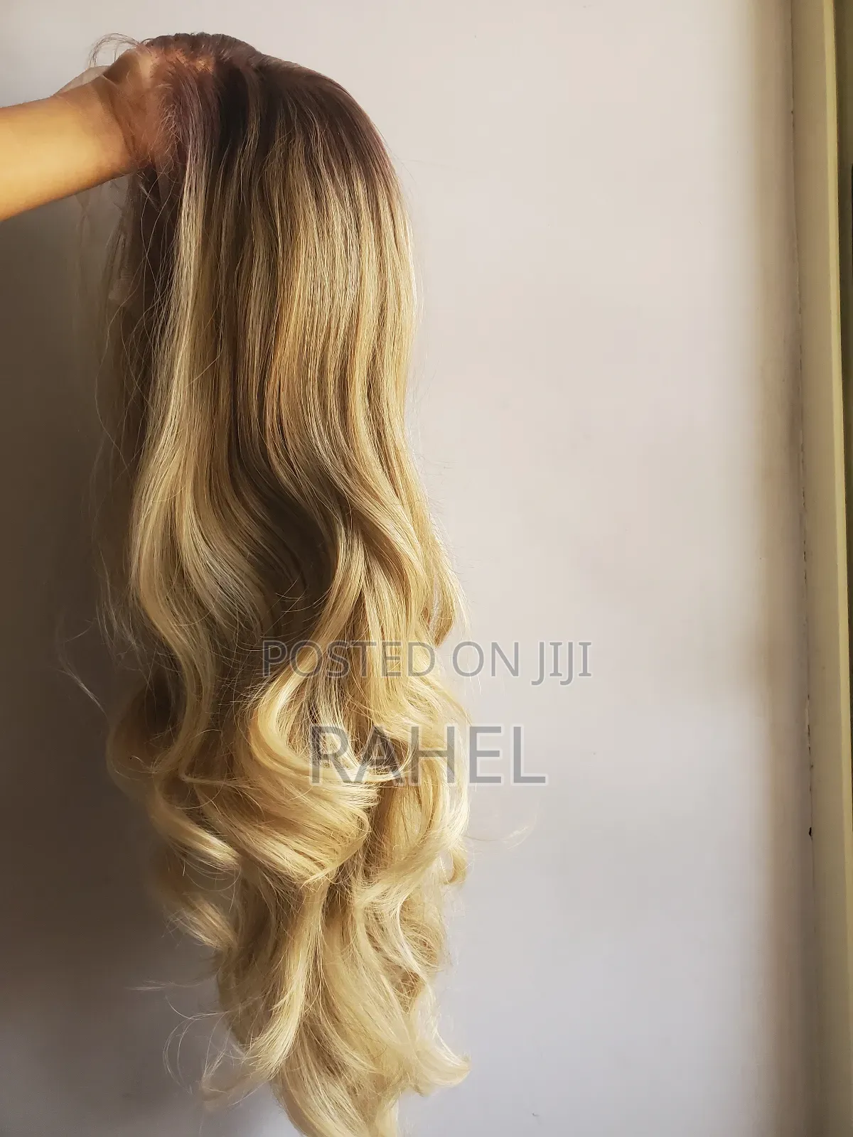 30-Inch Orange Wavy Synthetic Lace Front Wig