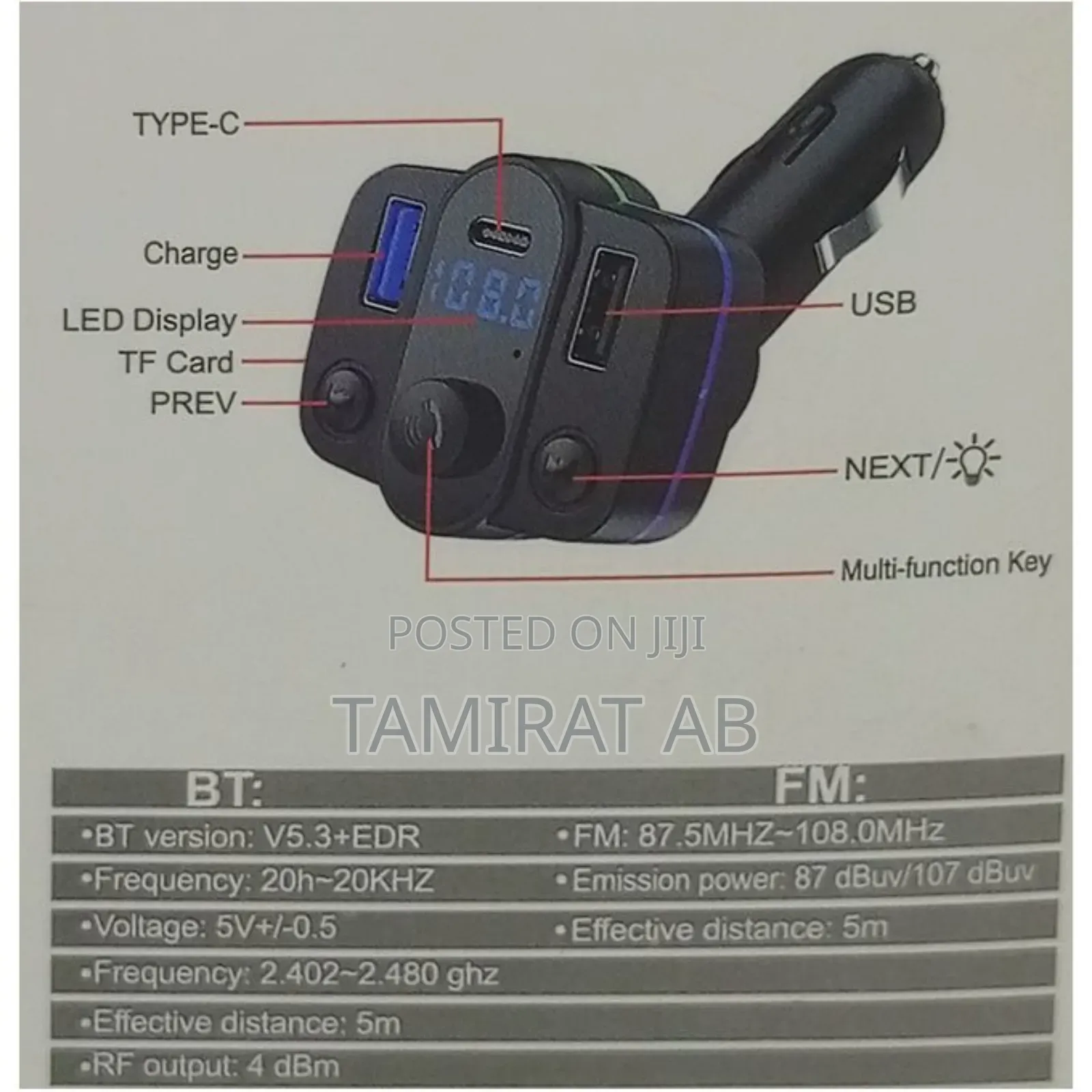 Multifunctional Wireless Car Mp3 Fm Player