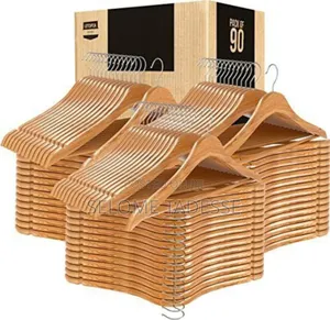 Wooden Hangers Natural Suit Garments Clothes Strong Wood Hangers