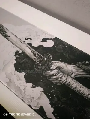 60 X 30 X 0.2cm Japanese Katana Themed Mouse Pad - Desk Mat